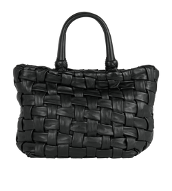 Weave Tote, Leather, Black, MII, 3*